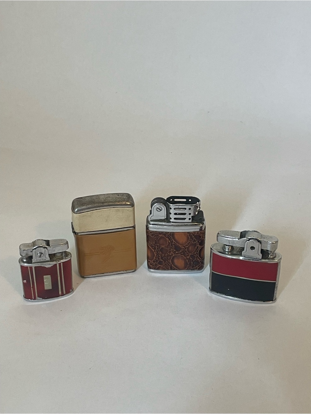 4 Vintage Lighters EMPTY Display Decor Champ, Ronde, Zenith, Royal Star